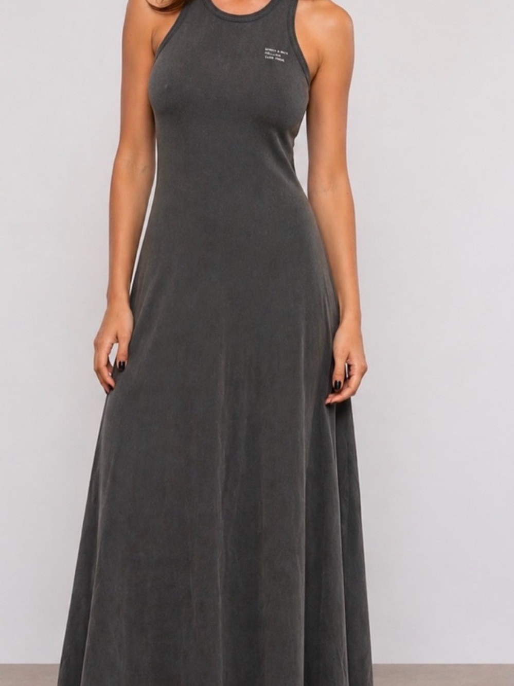 Golden Goose Racerback Maxi Dress in Charcoal Gray